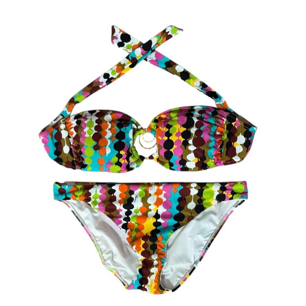 Trina Turk Multicolor Print Bikini 2-PC with Gold Accent